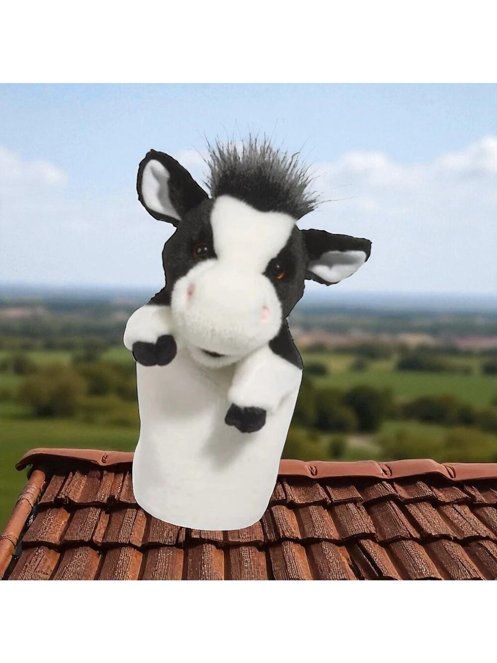 Douglas Arabella Cow Hand Puppet Stuffed Animal 11" Plush Baby Toy Farm Pretend